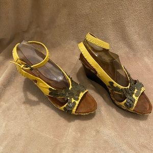 Embellished Studded Ankle Strap Wedge